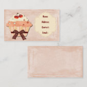 桃の甘いカップケーキビジネスカード 名刺 (正面/裏面)