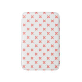 桃の白いステッチ バスマット (正面縦)