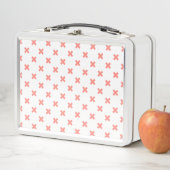 桃の白いステッチ メタルランチボックス (インサイチュ)