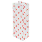 桃の白いステッチ ワインギフトバッグ (裏面アングル)