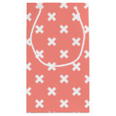 桃の白い十字縫い スモールペーパーバッグ (裏面)