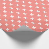 桃の白い十字縫い ラッピングペーパー (角)