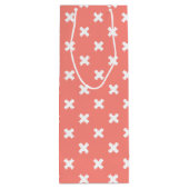 桃の白い十字縫い ワインギフトバッグ (裏面)