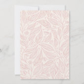 桃の白い手描き結婚葉 招待状 (裏面)