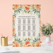 桃の白フローラ結婚緑化のシーティングチャート アクリルサイン (ウェディング)
