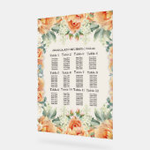 桃の白フローラ結婚緑化のシーティングチャート アクリルサイン (傾斜)