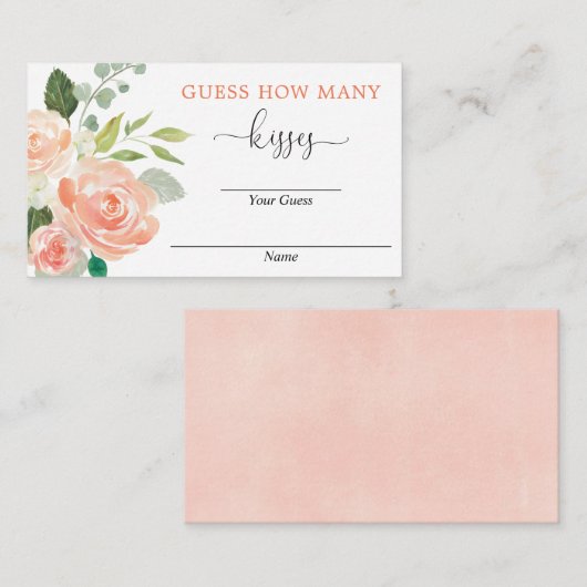 桃の緑のキスカードの数を推測 エンクロージャーカード (正面/裏面)