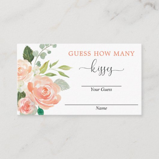 桃の緑のキスカードの数を推測 エンクロージャーカード (正面)