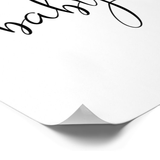 桃の緑のフローラの赤ちゃんシャワー歓迎サイン ポスター (角)