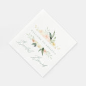 桃の緑の水色のフローラブライダルブランチの好意 スタンダードランチョンナプキン (角)