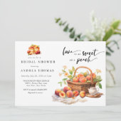 桃の緑 |植物学ブライダルシャワー 招待状 (スタンド正面)