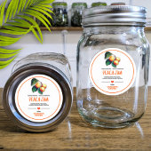 桃の缶詰の瓶ラベル ラウンドシール