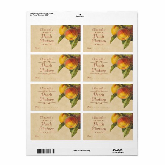 桃の缶詰ラベル ラベル (フルシート)