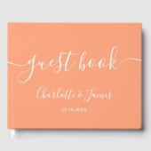 桃の署名スクリプト結婚式 ゲストブック (正面)
