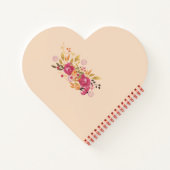 桃の背景にピンクとオレンジの花束 ノートブック (裏面)