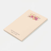 桃の背景にピンクとオレンジの花束 ポストイット (アングル)