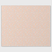 桃の背景に白い3-d雪の結晶 ラッピングペーパー (フラット)