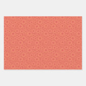 桃の背景の上に遠い花の包装紙 ラッピングペーパーシート (正面3)