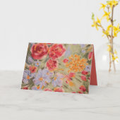 桃の色のフローラ任意の大事な行事 カード (黄色い花)