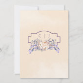 桃の色のフローラ結婚式の日付カードを保存 セーブザデート (裏面)