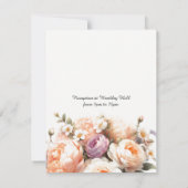 桃の芍薬とバラのウェディング招待状 招待状 (裏面)