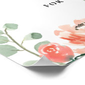 桃の芍薬と紫陽花のウェディングシャワーの歓迎 ポスター (角)