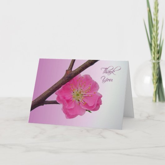 桃の花ありがとう サンキューカード (正面)