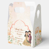 桃の花かわいいインディアンブライダルカスタマイズカップル フェイバーボックス (オープン)