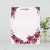 桃の花が並んだ紙 (スタンド正面)