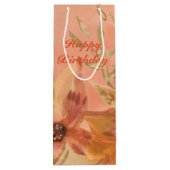 桃の花が咲いたサンゴ ワインギフトバッグ (裏面)