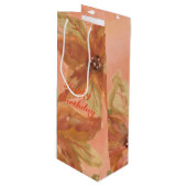 桃の花が咲いたサンゴ ワインギフトバッグ (正面アングル)