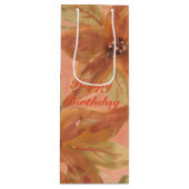 桃の花が咲いたサンゴ ワインギフトバッグ (正面)