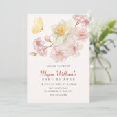 桃の花が咲くベビーシャワー 招待状 (スタンド正面)