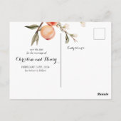 桃の花が日付を保存 ポストカード (裏面)