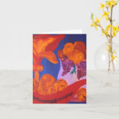 桃の花が静かに咲く カード (黄色い花)