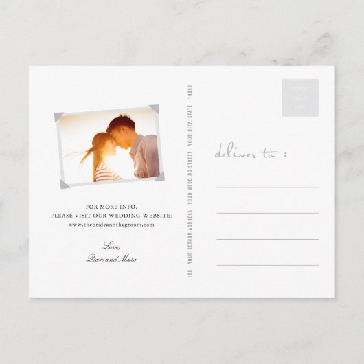 桃の花と幸福中国の結婚の二 案内ポストカード (裏面)