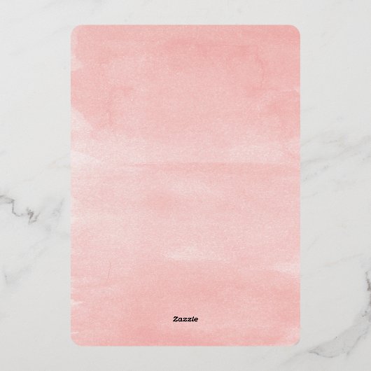 桃の花と幸福中国の結婚の二 箔招待状 (裏面)