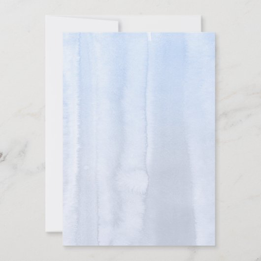 桃の花と緑のほこり青の卒業 招待状 (裏面)