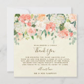 桃の花のウェディングサンクスカード 招待状 (正面)