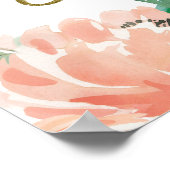 桃の花のウェディングシャワーの写真撮影フレーム ポスター (角)