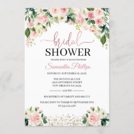 桃の花のウェディングシャワー招待状 招待状