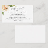 桃の花のウェディング ウィッシュ ウェル エンクロージャーカード (正面/裏面)