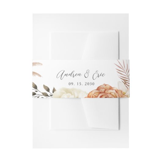 桃の花のウェディング ベリーバンド 招待状ベリーバンド (正面例)