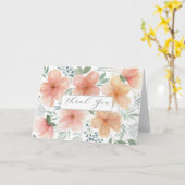 桃の花のサンキューカード カード (黄色い花)