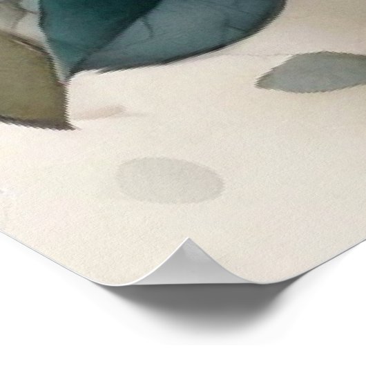 桃の花のシートミュージックアコースティックギター ポスター (角)