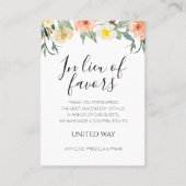 桃の花のチャリティーの恩恵に代わっ結婚て プレイスカード (正面)