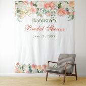 桃の花のブライダルシャワー フォトブース背景 タペストリー (インサイチュ)
