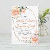 桃の花のベビーシャワー招待状 招待状 (スタンド正面)