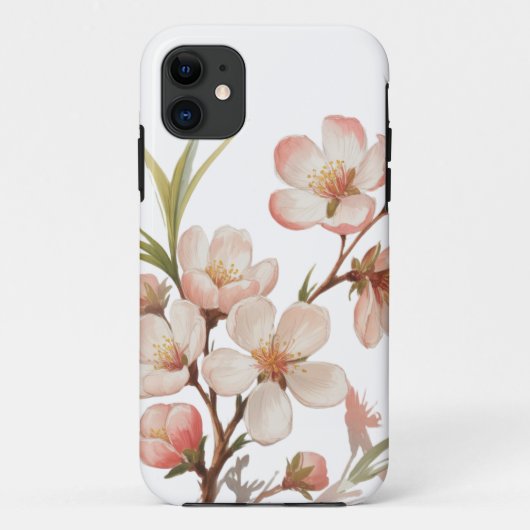 桃の花のボタニカル Case-Mate iPhoneケース (裏面)