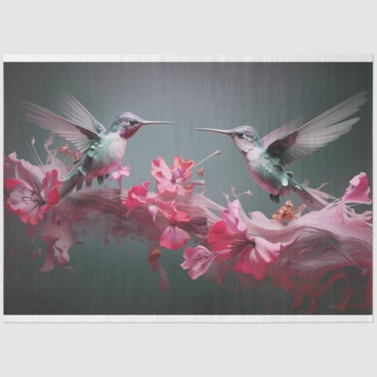 桃の花の切り離しに舞うトンボ 薄葉紙 (正面)